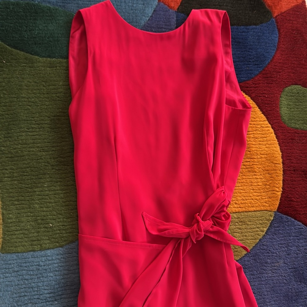 Jones New York Elegant Fuchsia Sleeveless Vintage Wrap Dress